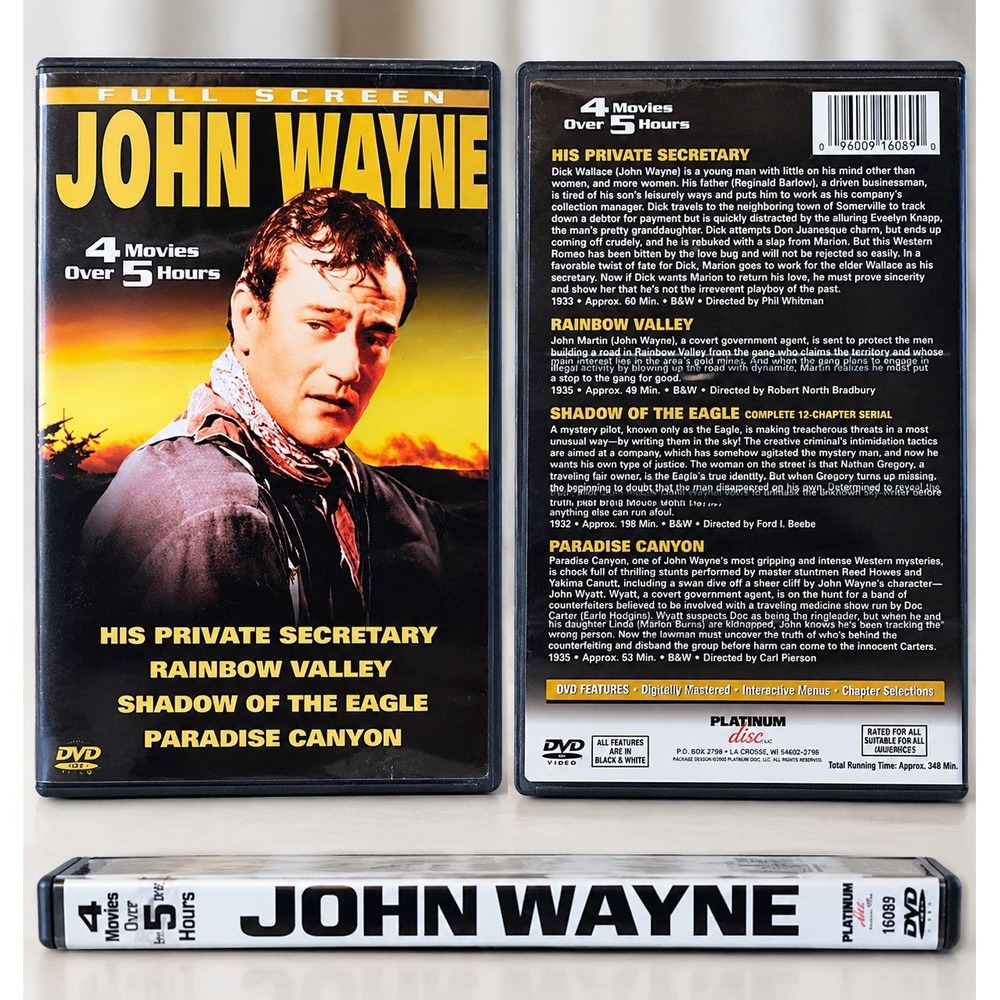 John Wayne 4 Movies Over 5 Hours DVD Western Collection 096009160890 NEW